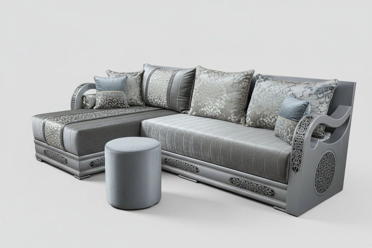 Marokkanische Sedari mit gepolsterter Rückenlehne – Komfort & Tradition in einem