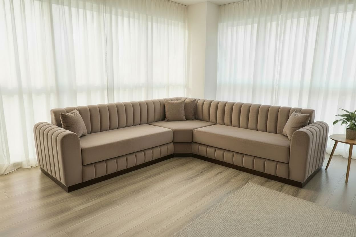 Marokkanisches Sofa nach Maß beige – Individuelles Design & höchster Komfort - Sadeqy Home