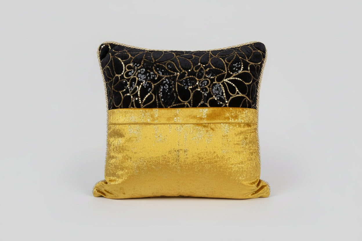 Deko kissen für sofa schwarz muster gold 40x40 - Sadeqy Home