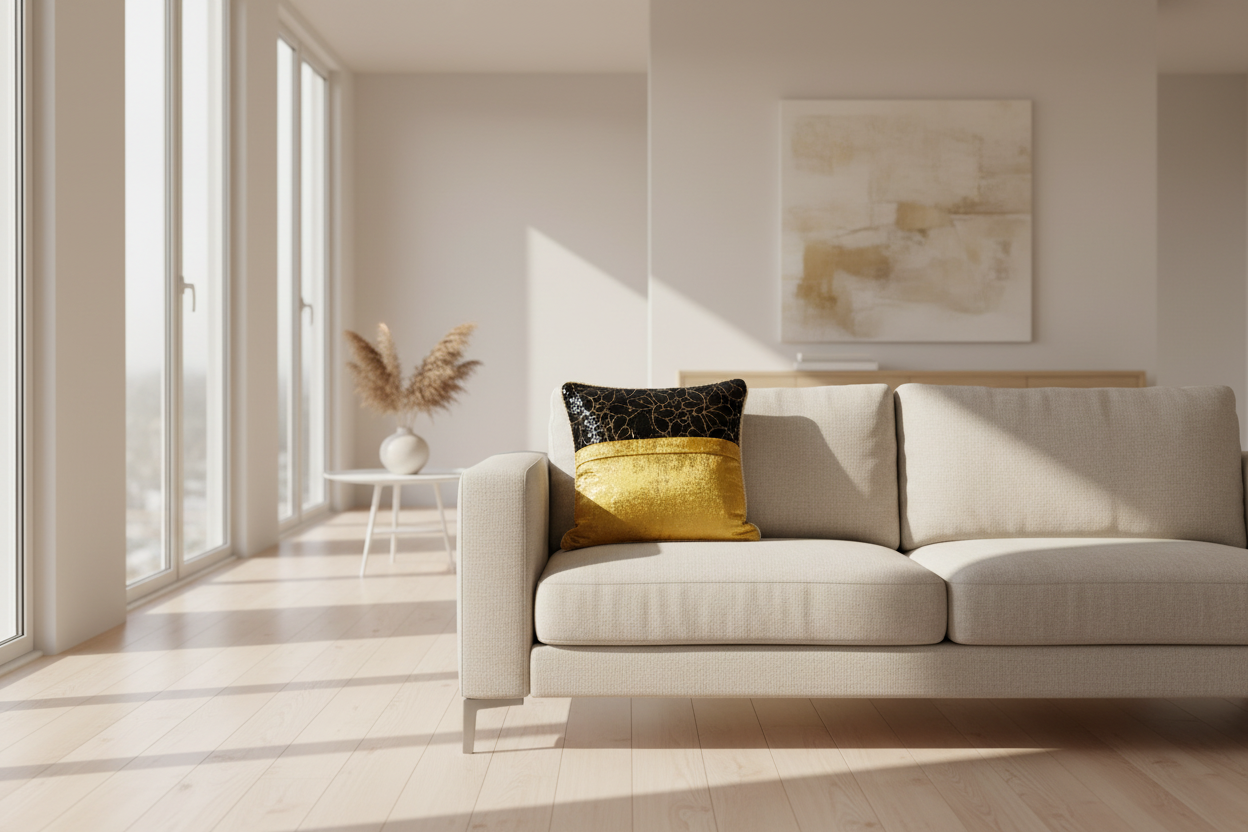 Deko kissen für sofa schwarz muster gold 40x40 - Sadeqy Home