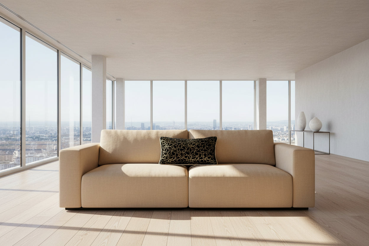 Deko kissen für sofa schwarz gold 70x30 - Sadeqy Home