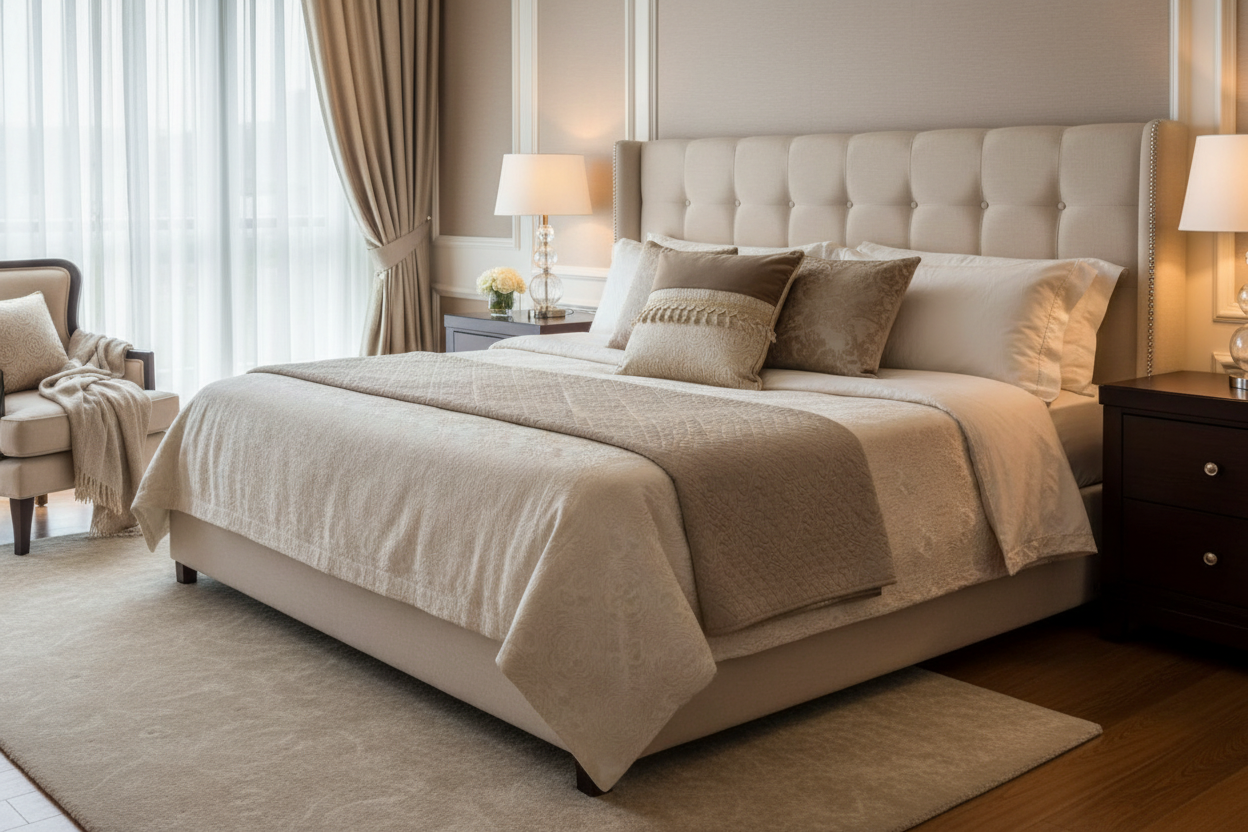 Deko kissen für sofa beige mit brokat 40x40 - Sadeqy Home