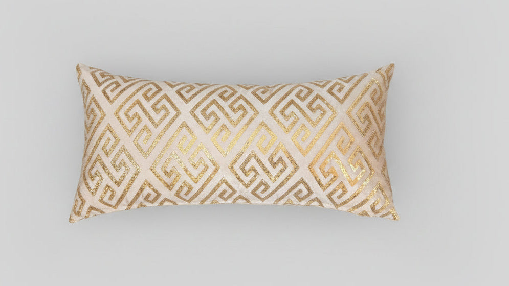 Deko kissen für sofa Beige gold muster gold 70x30 - Sadeqy Home