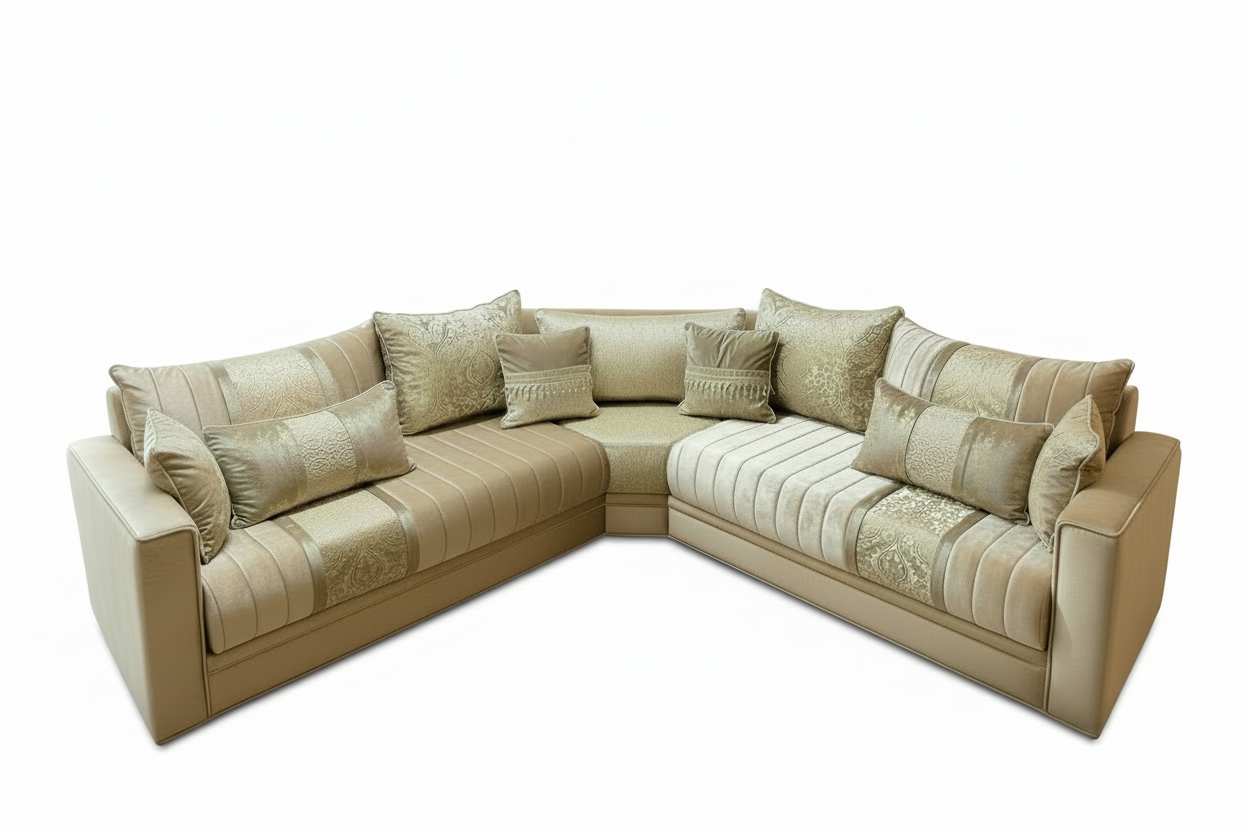 Marokkanisches Sofa nach Maß Beige – Individuelles Design & höchster Komfort - Sadeqy Home