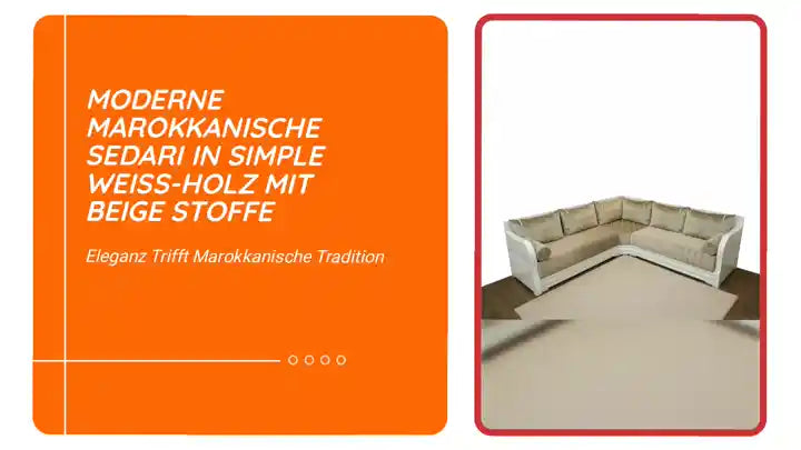 Moderne marokkanische Sedari in simple Weiss-Holz mit Beige stoffe by@Outfy