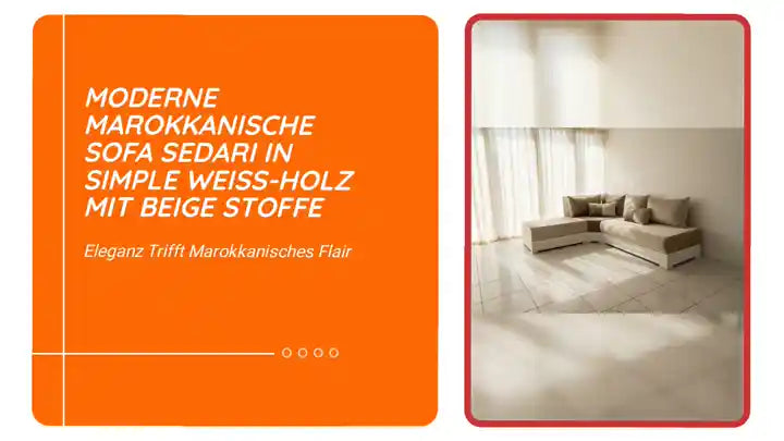 Moderne marokkanische sofa Sedari in simple Weiss-Holz mit Beige stoffe by@Outfy