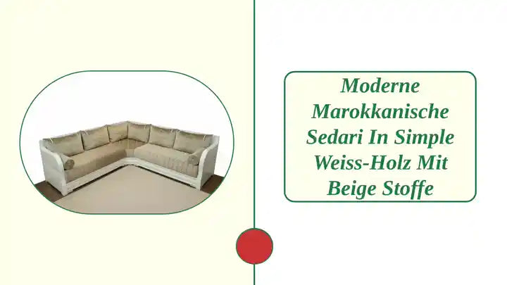 Moderne marokkanische Sedari in simple Weiss-Holz mit Beige stoffe by@Outfy