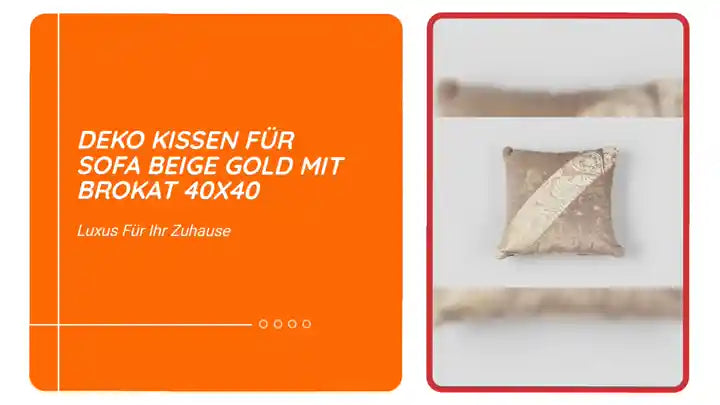 Deko kissen für sofa beige gold mit brokat 40x40 by@Outfy