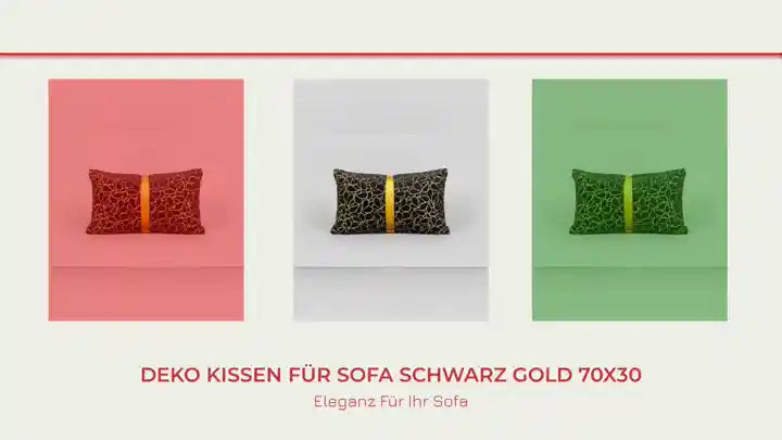 Deko kissen für sofa schwarz gold 70x30 by@Outfy
