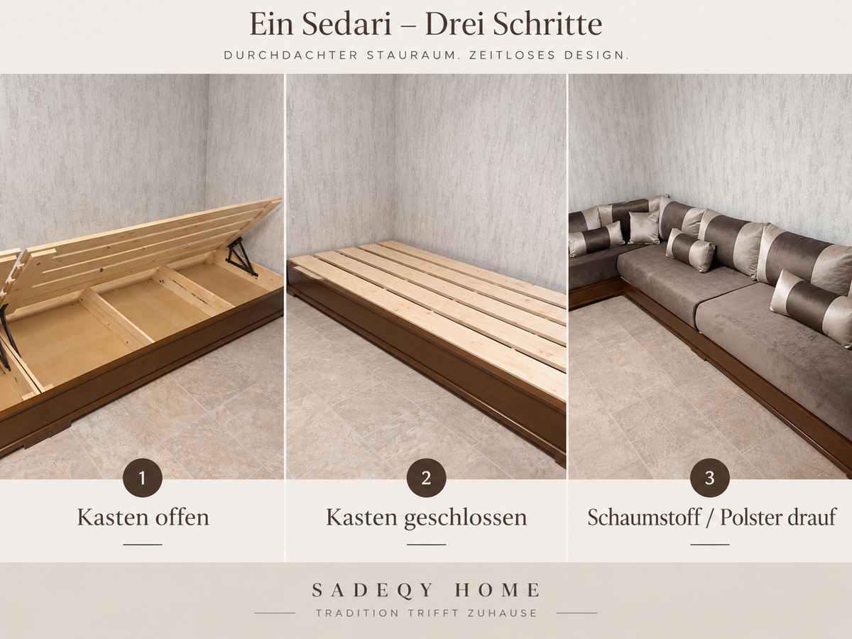 Sedari mit Stauraum nach Maß – Stilvoll wohnen und Platz sparen