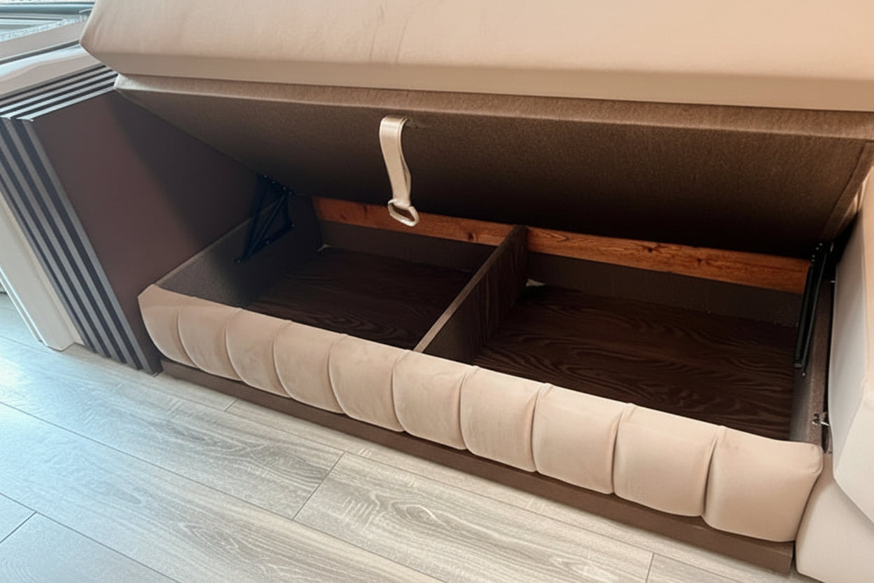 Marokkanisches Sofa nach Maß Beige Honig– Individuelles Design & höchster Komfort - Sadeqy Home