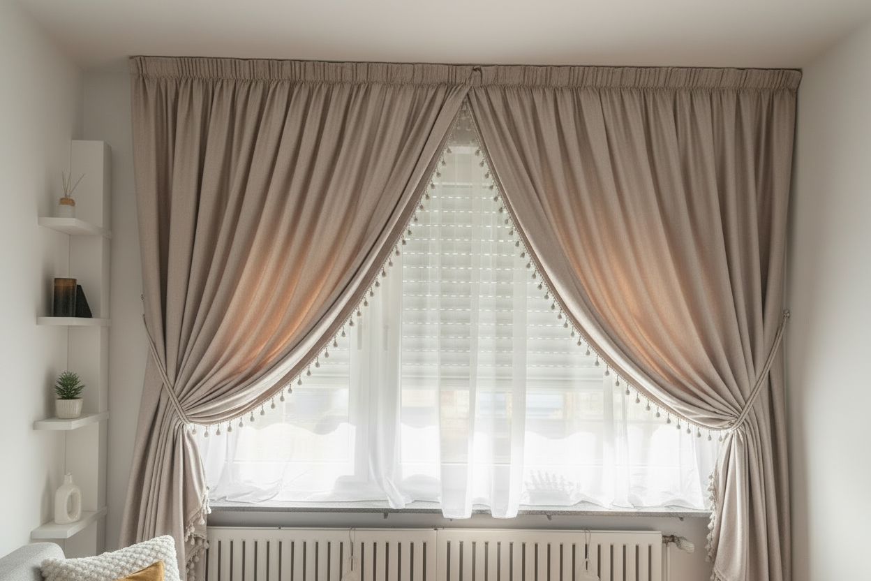 Marokkanische Gardinen nach Maß Beige - Sadeqy Home