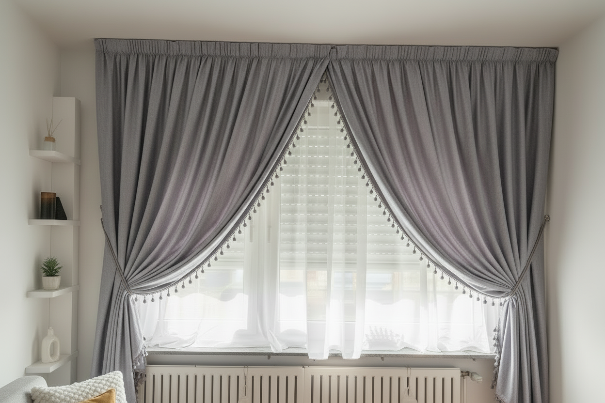 Marokkanische Gardinen nach Maß Grau - Sadeqy Home