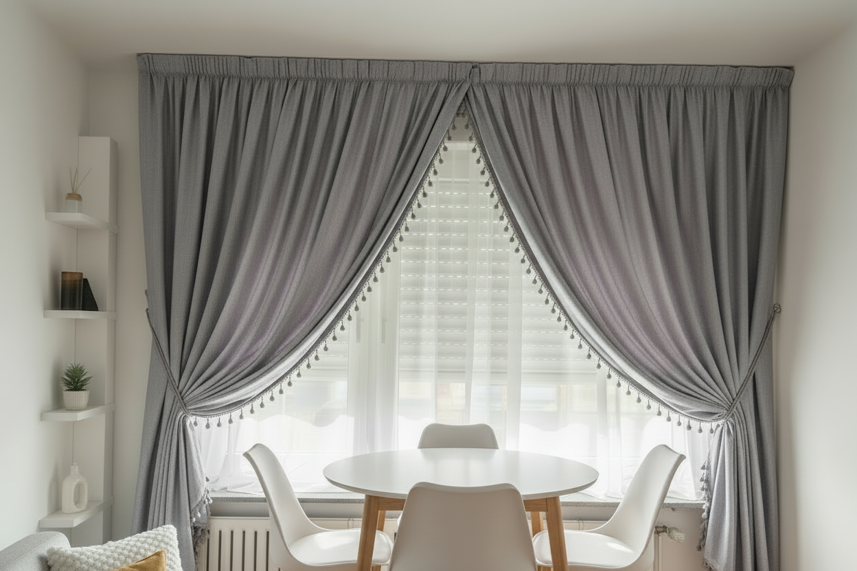 Marokkanische Gardinen nach Maß Grau - Sadeqy Home