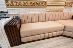 Marokkanisches Sofa nach Maß Beige Honig– Individuelles Design & höchster Komfort - Sadeqy Home