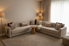 Moderne marokkanische Sofa mit Beige stoffe - Sadeqy Home