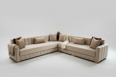 Moderne marokkanische Sofa mit Beige stoffe - Sadeqy Home