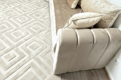 Marokkanische Sedari Modern –holz gepolstert& Beige Stoff | Maßanfertigung Luxus Sofa - Sadeqy Home