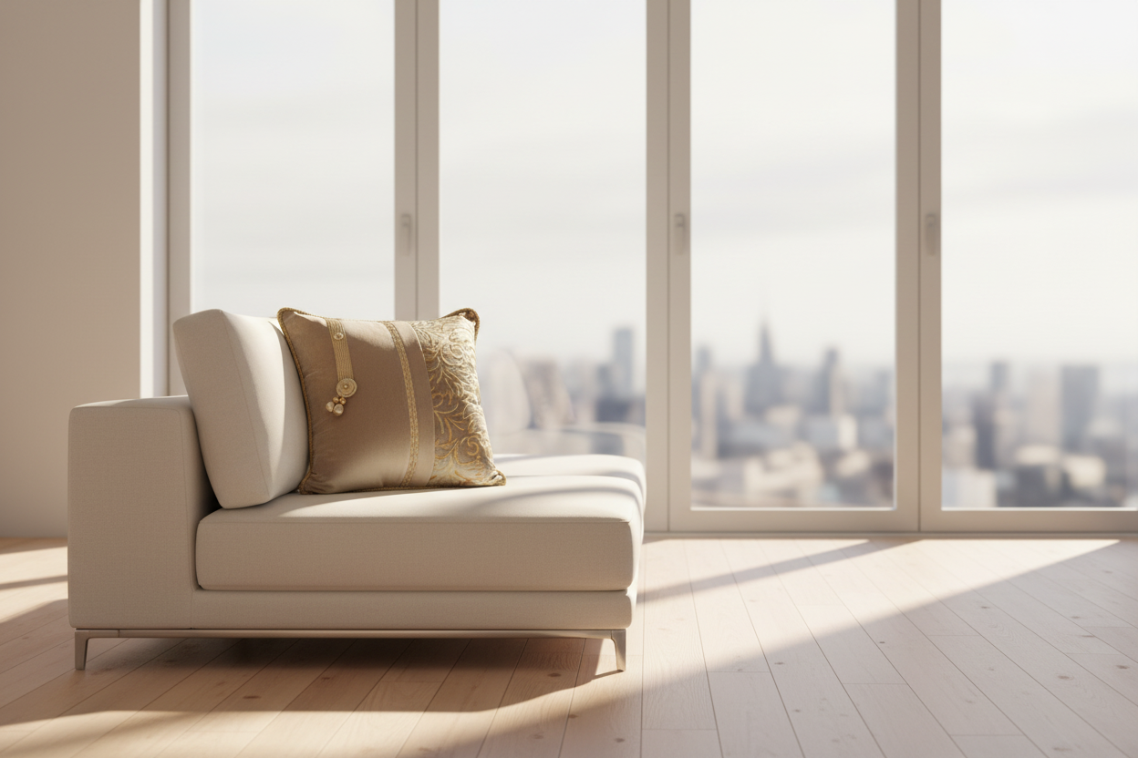 Deko kissen für sofa Beige Taup  muster gold 40x40 - Sadeqy Home