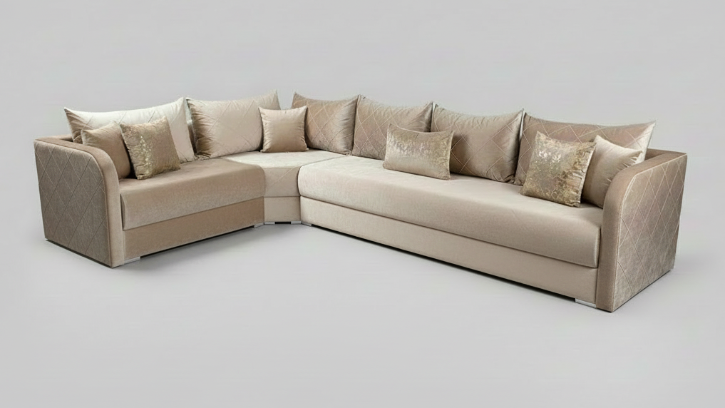 Marokkanisches Sofa nach Maß Beige – Individuelles Design & höchster Komfort - Sadeqy Home