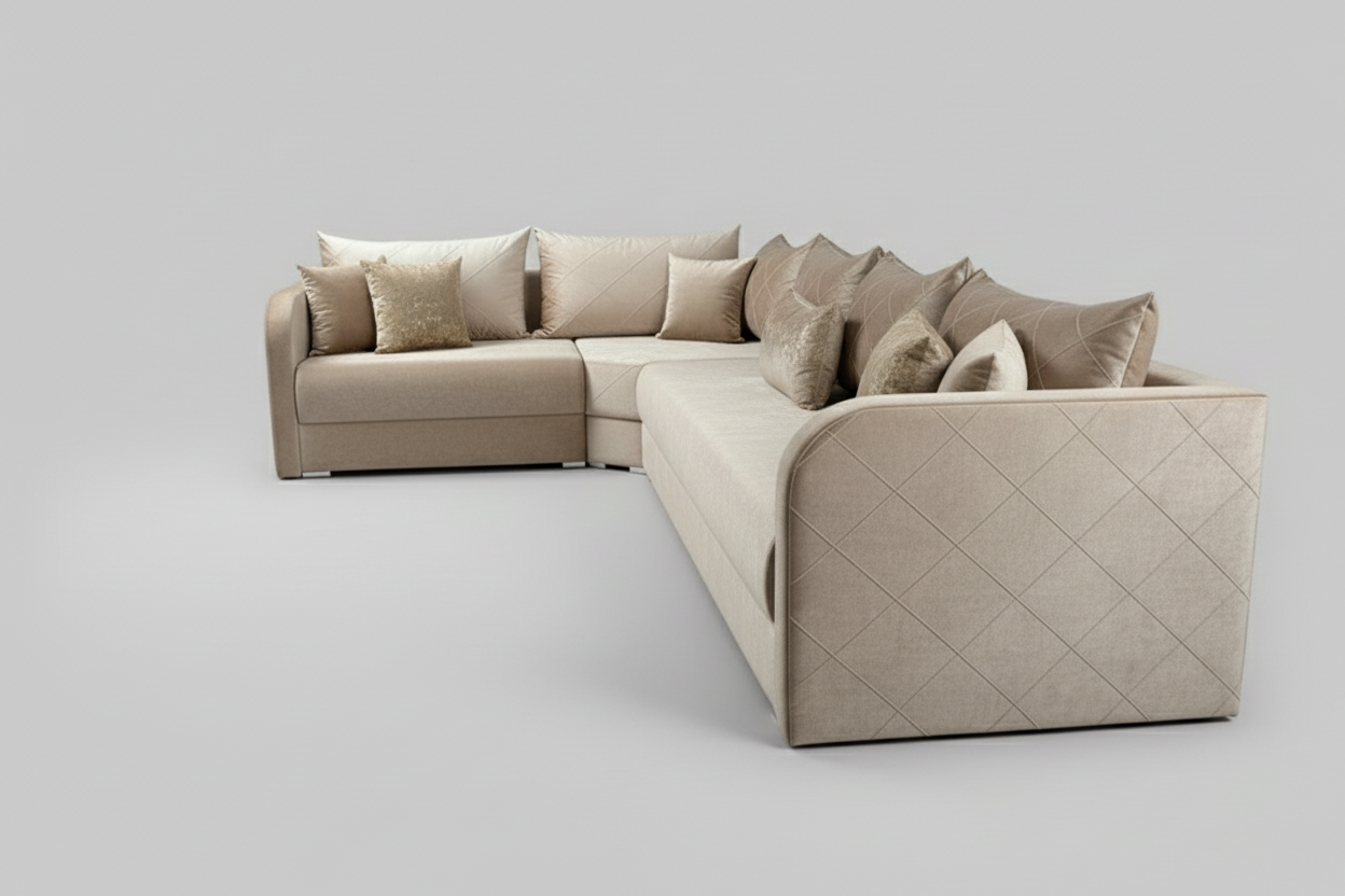Marokkanisches Sofa nach Maß Beige – Individuelles Design & höchster Komfort - Sadeqy Home
