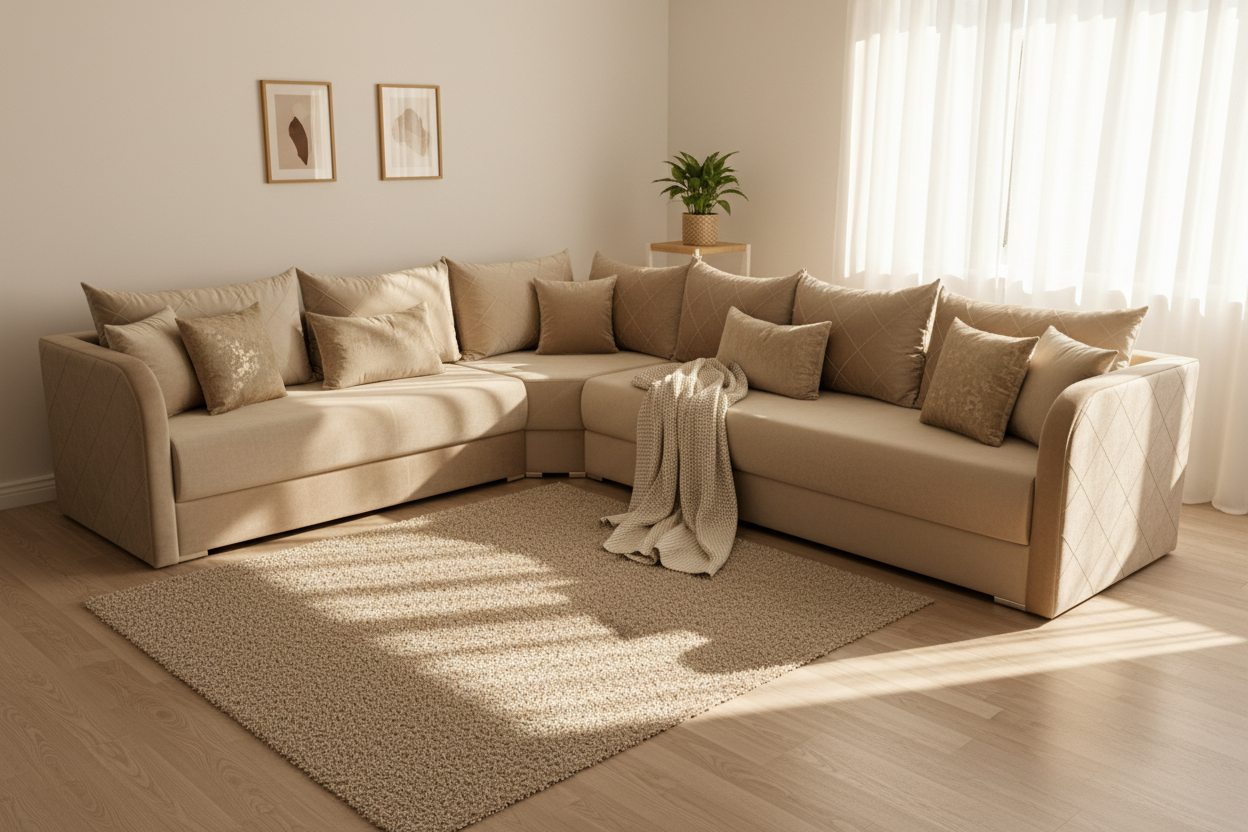 Marokkanisches Sofa nach Maß Beige – Individuelles Design & höchster Komfort - Sadeqy Home