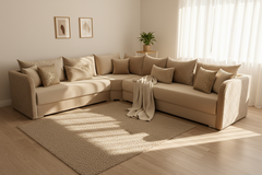 Marokkanisches Sofa nach Maß Beige – Individuelles Design & höchster Komfort - Sadeqy Home