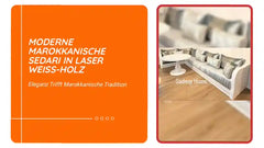 Moderne marokkanische Sedari in Laser Weiss-Holz by@Outfy