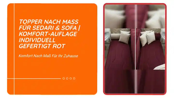 Topper nach Ma&szlig; f&uuml;r Sedari & Sofa | Komfort-Auflage individuell gefertigt Rot by@Outfy