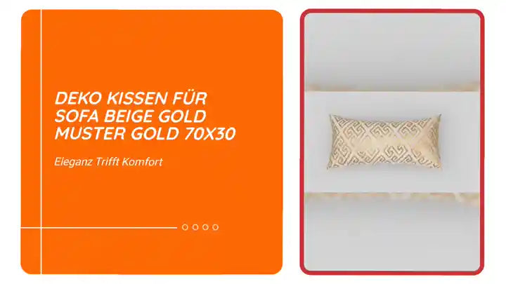Deko kissen f&uuml;r sofa Beige gold muster gold 70x30 by@Outfy