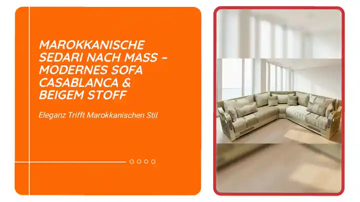 Marokkanische Sedari nach Ma&szlig; &ndash; Modernes Sofa casablanca &amp; beigem Stoff by@Outfy