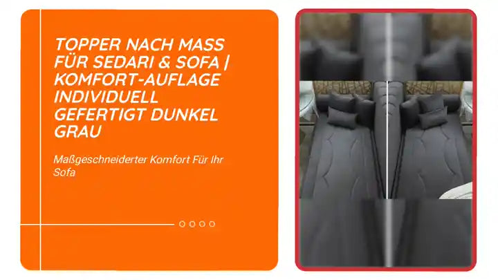 Topper nach Ma&szlig; f&uuml;r Sedari & Sofa | Komfort-Auflage individuell gefertigt Dunkel Grau by@Outfy
