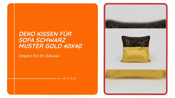 Deko kissen f&uuml;r sofa schwarz muster gold 40x40 by@Outfy