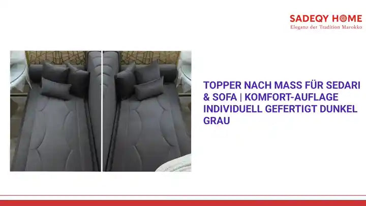 Topper nach Ma&szlig; f&uuml;r Sedari &amp; Sofa | Komfort-Auflage individuell gefertigt Dunkel Grau by@Outfy