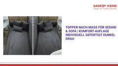 Topper nach Ma&szlig; f&uuml;r Sedari &amp; Sofa | Komfort-Auflage individuell gefertigt Dunkel Grau by@Outfy