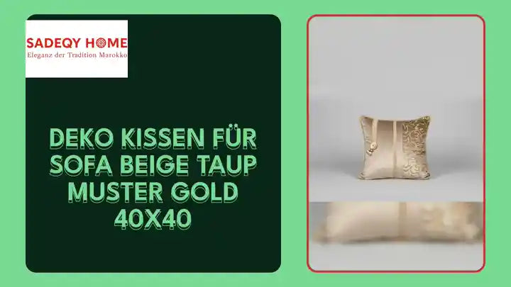 Deko kissen f&uuml;r sofa Beige Taup muster gold 40x40 by@Outfy